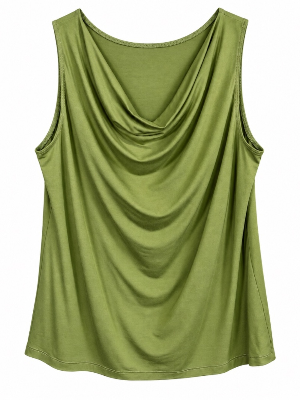 Miik Ada Reversible Draped Cowl Neck Tank Moss Green M